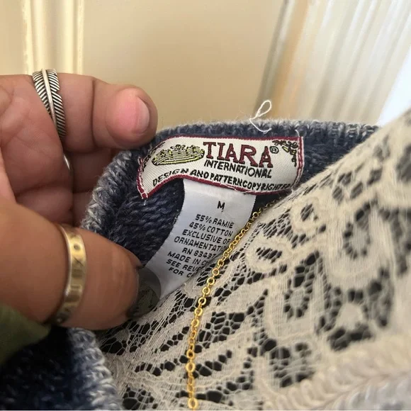 Vintage Tiara Autumn Zipper Cardigan SZ M - Picture 9 of 9